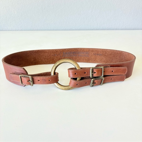 Leatherock USA Made Woman’s Distressed Brown Leather Belt 2” Size M Fit 35”-39”